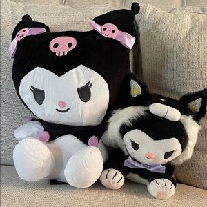 Kuromi from hello Kitty Black and White Plush Toy Set.new